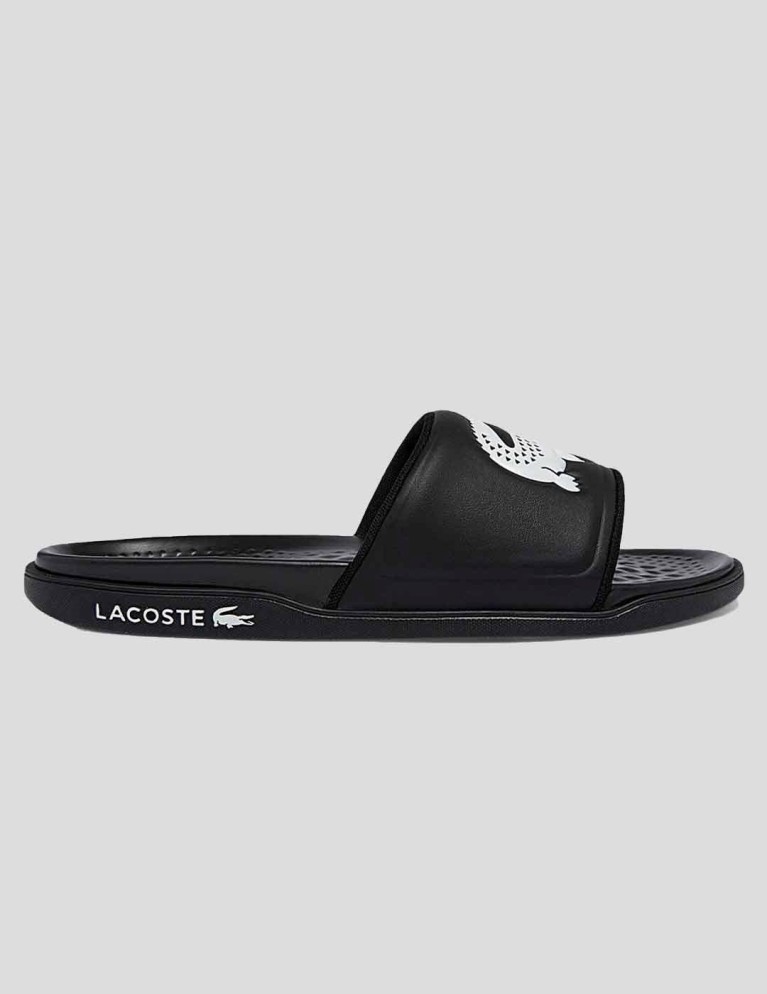 Chanclas LACOSTE croco dualiste blk/wht
